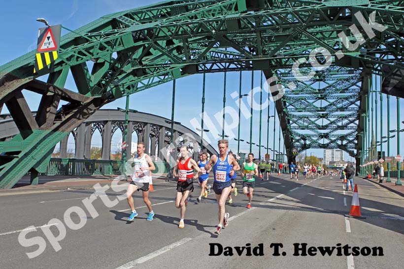 Runners going across Wearmouth Bridge during the Sunderland City 10k Road Race.